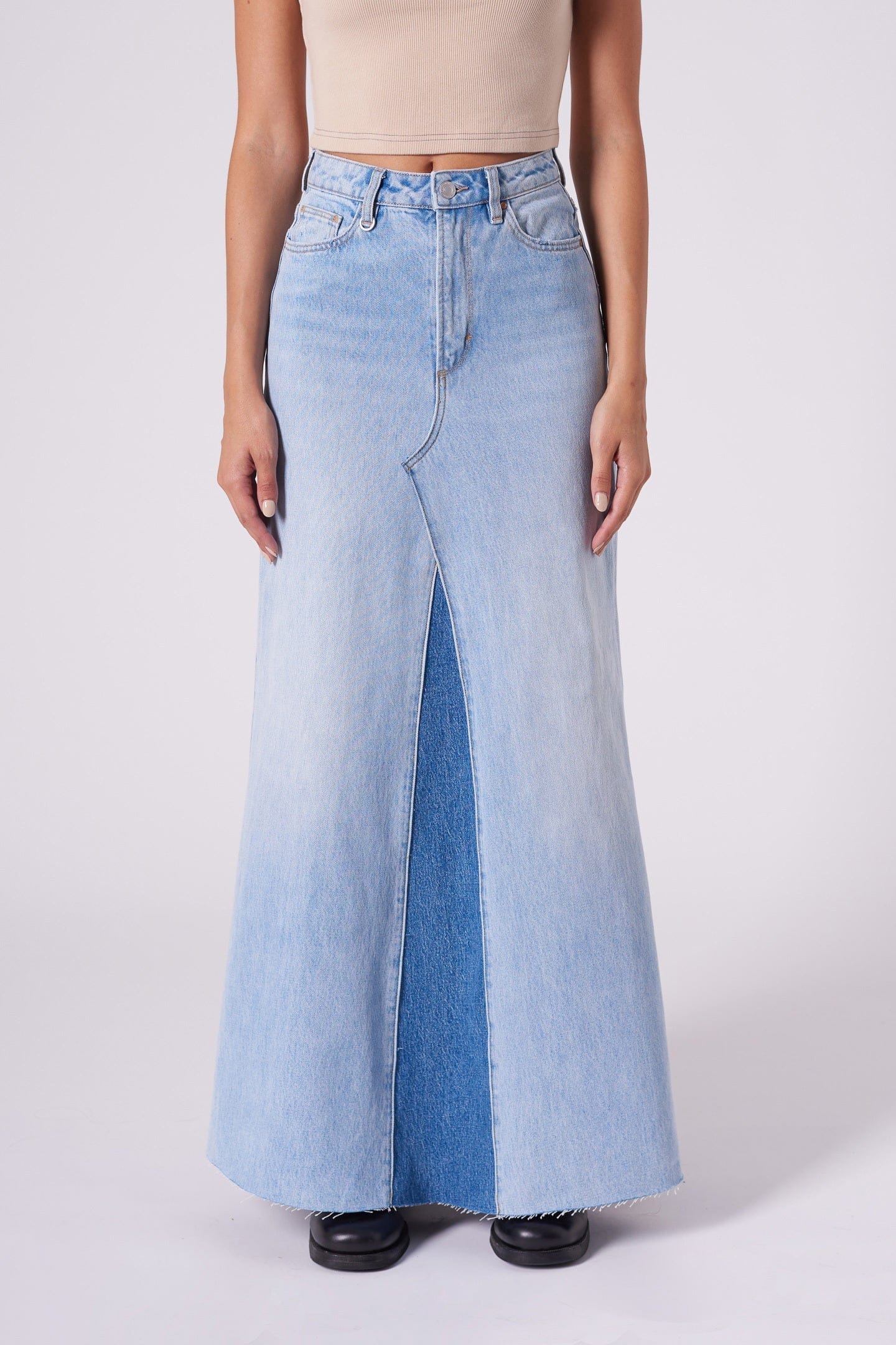 Rework Maxi Skirt - Light Bleach Neuw maxi blue womens-skirts 