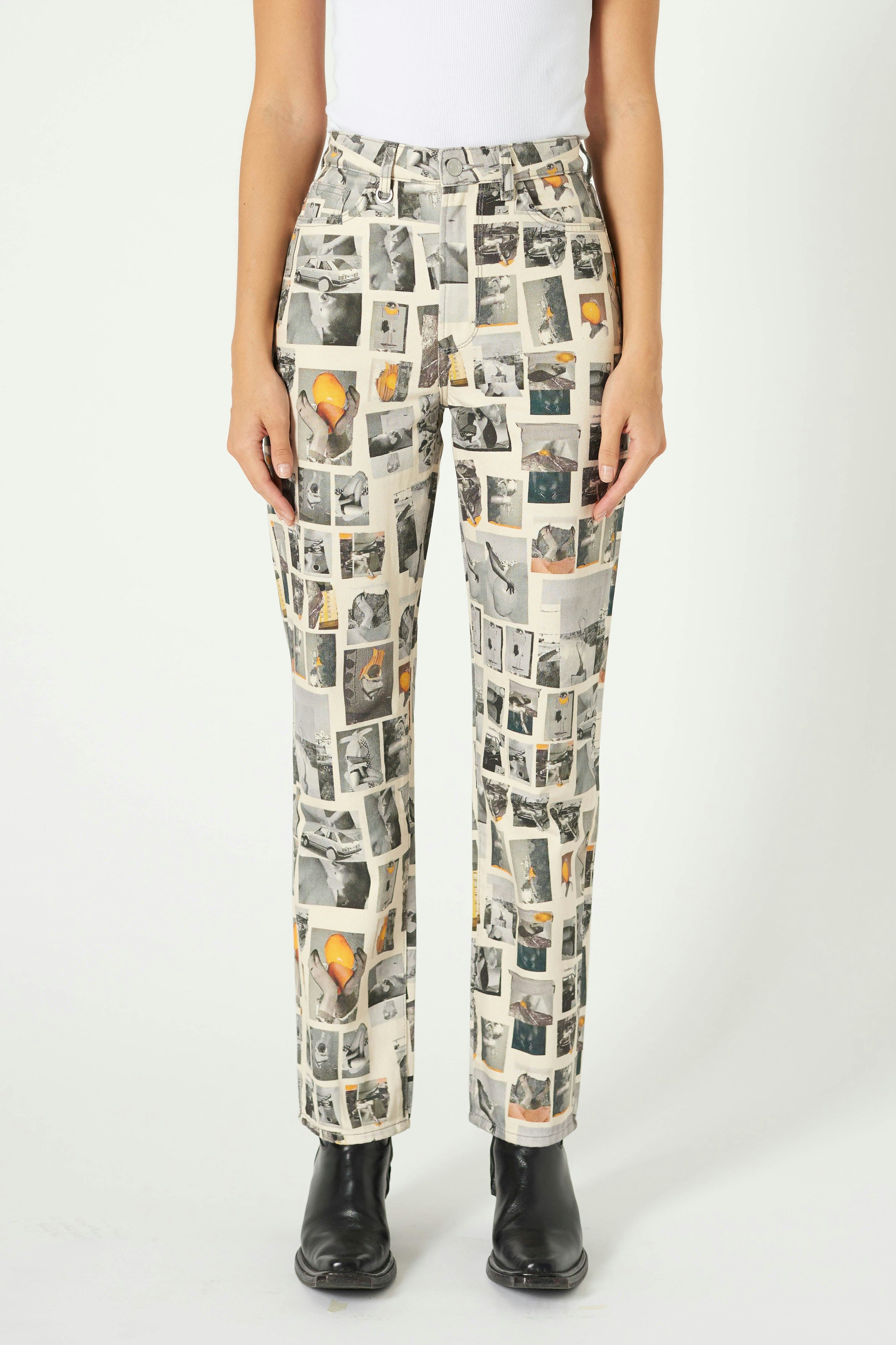 Nico Straight - Kitty Tile Print Neuw light peach womens-jeans 